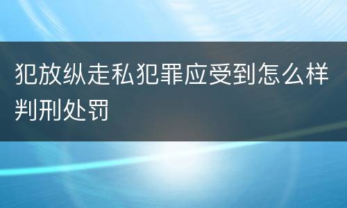 犯放纵走私犯罪应受到怎么样判刑处罚