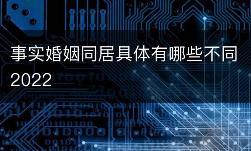 事实婚姻同居具体有哪些不同2022