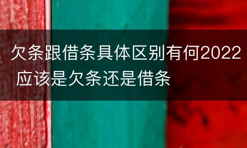 欠条跟借条具体区别有何2022 应该是欠条还是借条