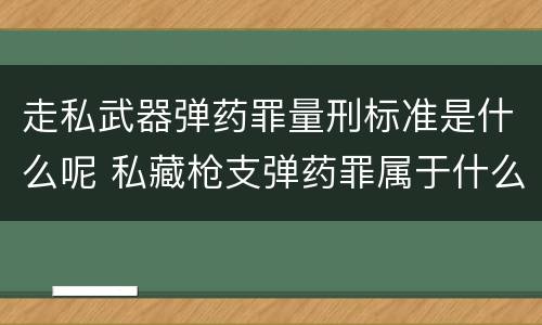 走私武器弹药罪量刑标准是什么呢 私藏枪支弹药罪属于什么类