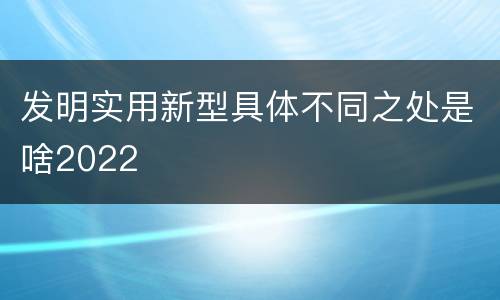 发明实用新型具体不同之处是啥2022