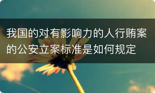我国的对有影响力的人行贿案的公安立案标准是如何规定
