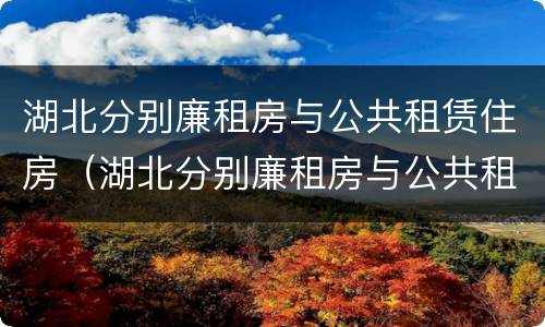 湖北分别廉租房与公共租赁住房（湖北分别廉租房与公共租赁住房区别）
