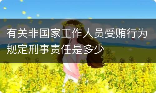 有关非国家工作人员受贿行为规定刑事责任是多少