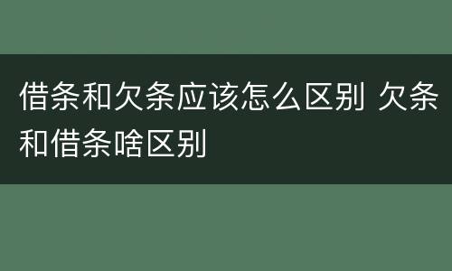 借条和欠条应该怎么区别 欠条和借条啥区别