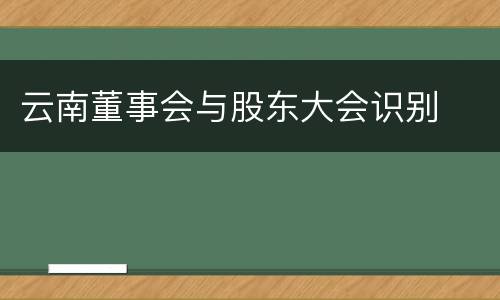 云南董事会与股东大会识别