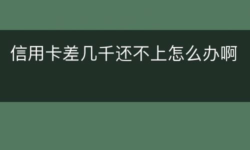 信用卡差几千还不上怎么办啊