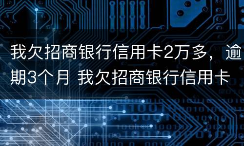 我欠招商银行信用卡2万多，逾期3个月 我欠招商银行信用卡2万多,逾期3个月怎么办