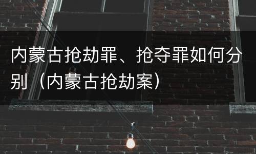 内蒙古抢劫罪、抢夺罪如何分别（内蒙古抢劫案）