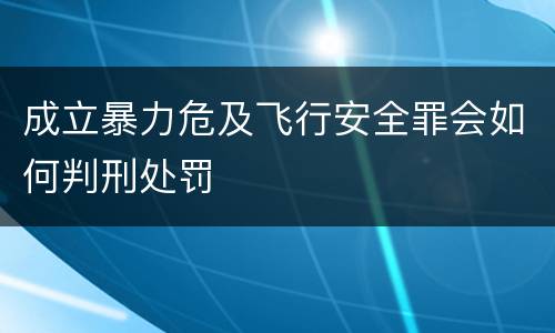 成立暴力危及飞行安全罪会如何判刑处罚