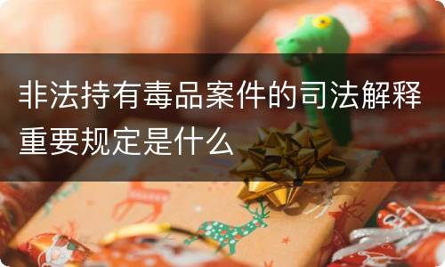 非法持有毒品案件的司法解释重要规定是什么