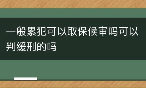 一般累犯可以取保候审吗可以判缓刑的吗