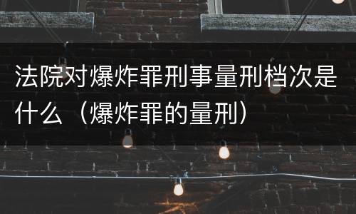 法院对爆炸罪刑事量刑档次是什么（爆炸罪的量刑）
