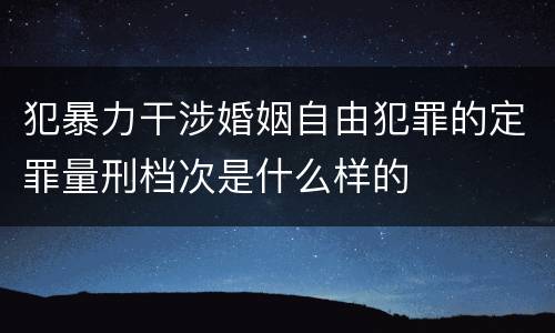 犯暴力干涉婚姻自由犯罪的定罪量刑档次是什么样的