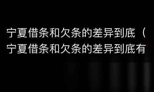 宁夏借条和欠条的差异到底（宁夏借条和欠条的差异到底有多大）