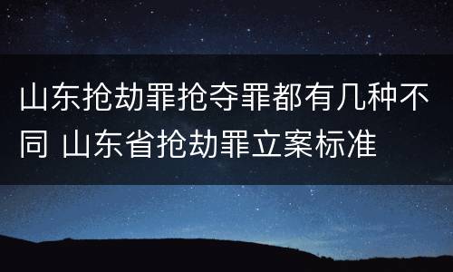 山东抢劫罪抢夺罪都有几种不同 山东省抢劫罪立案标准