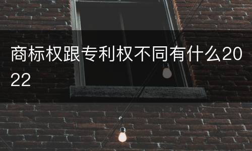 商标权跟专利权不同有什么2022