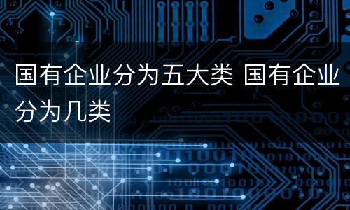 国有企业分为五大类 国有企业分为几类