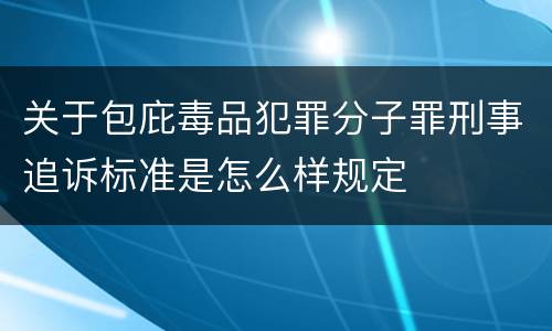 关于包庇毒品犯罪分子罪刑事追诉标准是怎么样规定