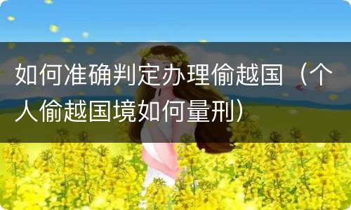 如何准确判定办理偷越国（个人偷越国境如何量刑）