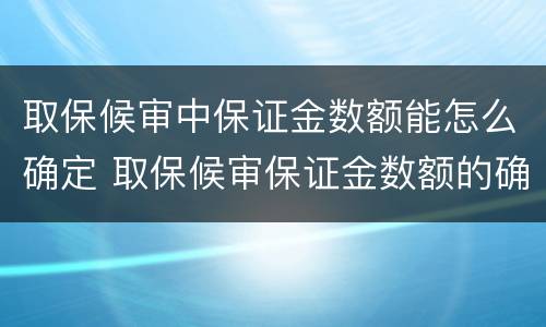 取保候审中保证金数额能怎么确定 取保候审保证金数额的确定