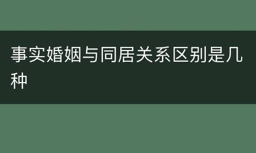 事实婚姻与同居关系区别是几种