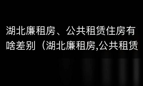 湖北廉租房、公共租赁住房有啥差别（湖北廉租房,公共租赁住房有啥差别吗）