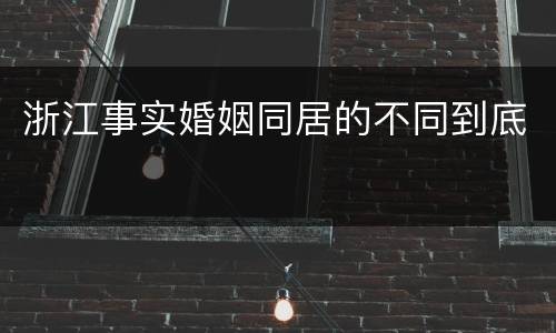 浙江事实婚姻同居的不同到底