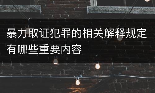 暴力取证犯罪的相关解释规定有哪些重要内容