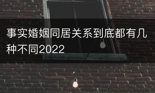 事实婚姻同居关系到底都有几种不同2022
