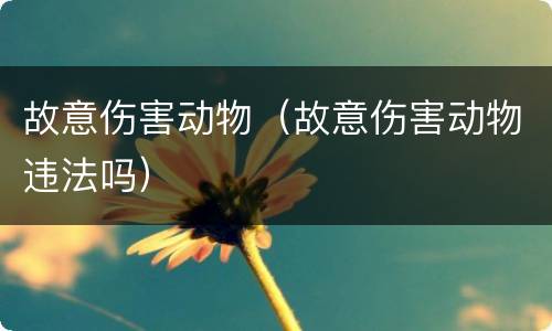 故意伤害动物（故意伤害动物违法吗）