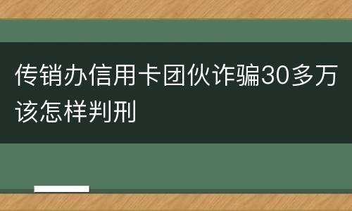传销办信用卡团伙诈骗30多万该怎样判刑