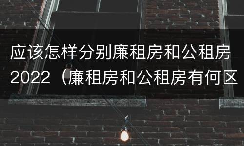 应该怎样分别廉租房和公租房2022（廉租房和公租房有何区别）