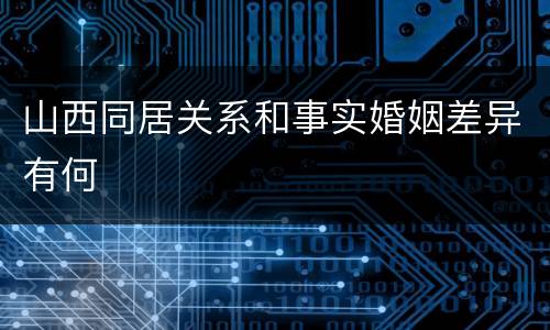 山西同居关系和事实婚姻差异有何