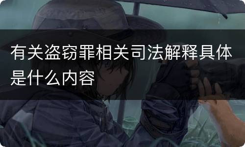 有关盗窃罪相关司法解释具体是什么内容