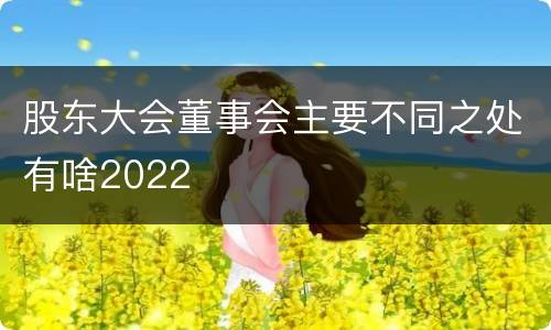 股东大会董事会主要不同之处有啥2022