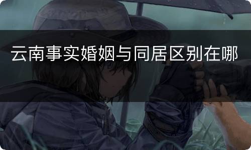 云南事实婚姻与同居区别在哪