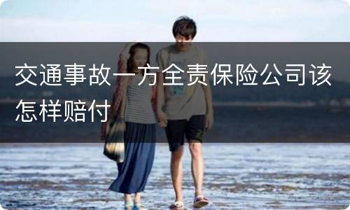 交通事故一方全责保险公司该怎样赔付
