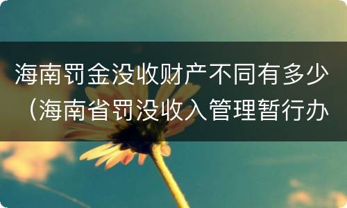 海南罚金没收财产不同有多少（海南省罚没收入管理暂行办法）