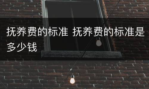 抚养费的标准 抚养费的标准是多少钱