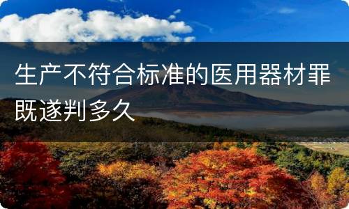 生产不符合标准的医用器材罪既遂判多久