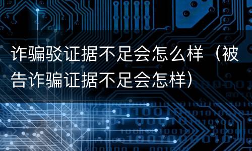 诈骗驳证据不足会怎么样（被告诈骗证据不足会怎样）