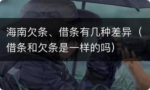 海南欠条、借条有几种差异（借条和欠条是一样的吗）
