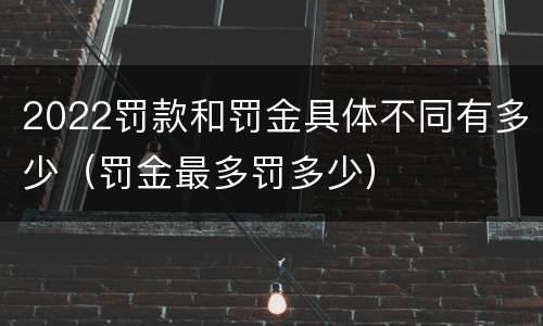 2022罚款和罚金具体不同有多少（罚金最多罚多少）