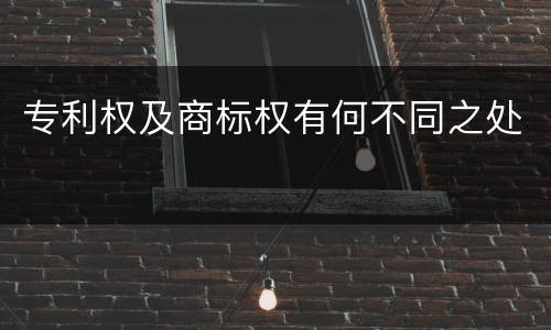 专利权及商标权有何不同之处