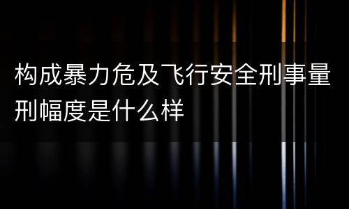 构成暴力危及飞行安全刑事量刑幅度是什么样
