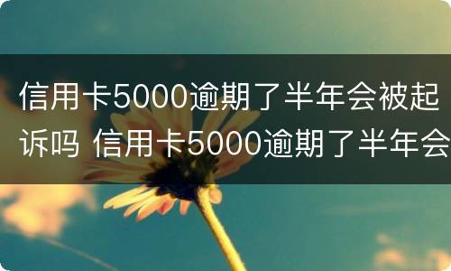 信用卡5000逾期了半年会被起诉吗 信用卡5000逾期了半年会被起诉吗