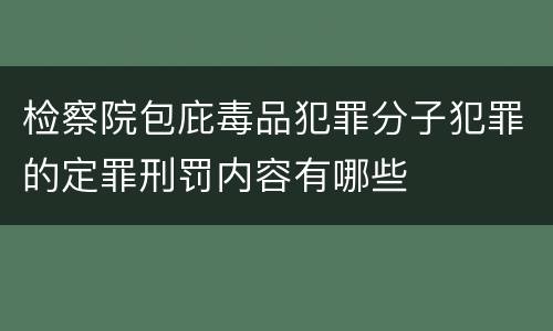 检察院包庇毒品犯罪分子犯罪的定罪刑罚内容有哪些