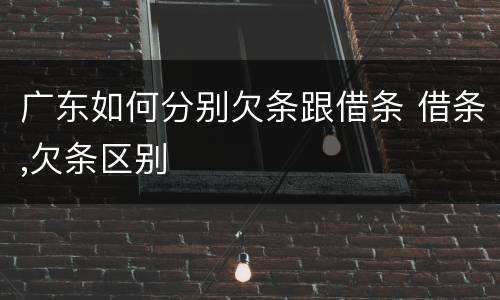 广东如何分别欠条跟借条 借条,欠条区别