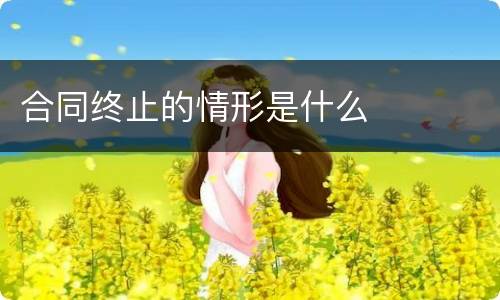 合同终止的情形是什么